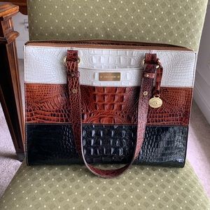 Brahmin Tri Color Leather Tote